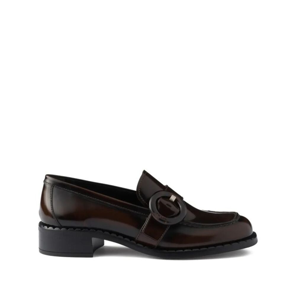 Brushed Fumé Leather Loafers Women